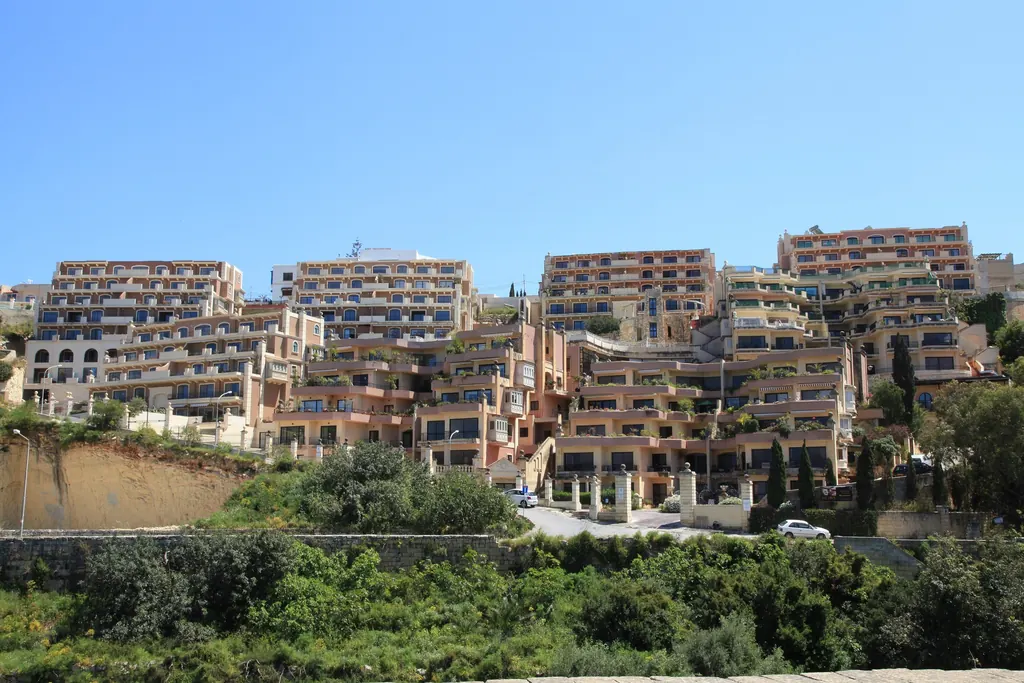 Terraced homes on the Madliena hillside
