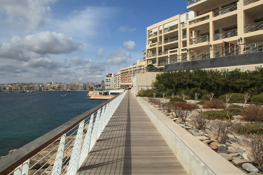 The skyline of Tigné Point, Sliema