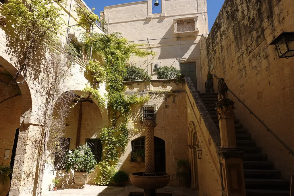 The courtyard of Palazzo Falson in Mdina