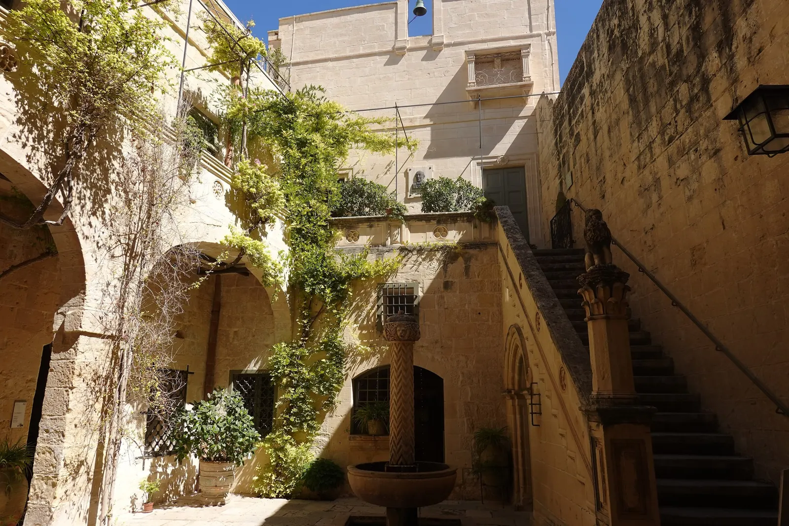 The courtyard of Palazzo Falson in Mdina