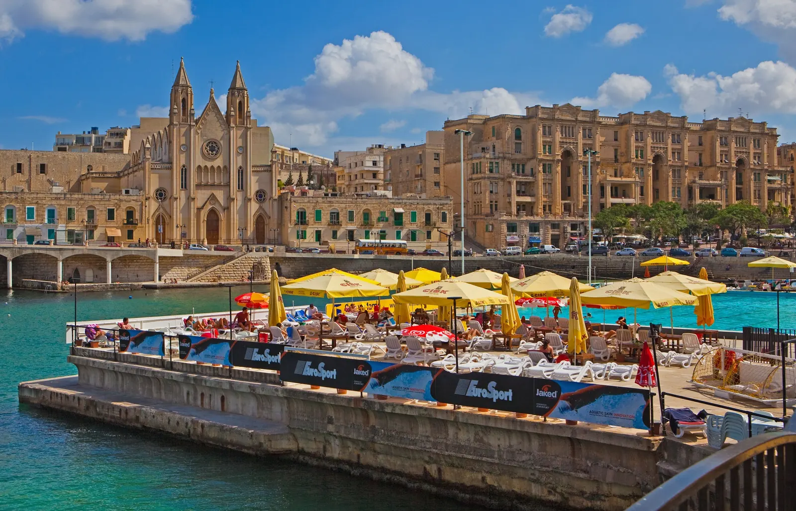 Apartment buildings around Balluta Bay