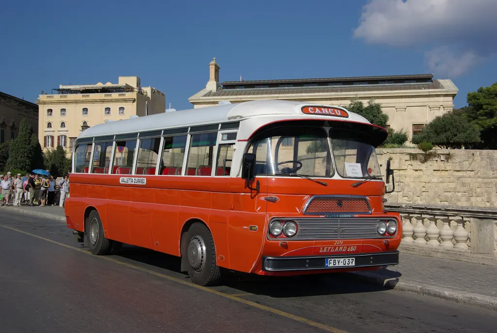 A vintage Maltese bus in Valletta