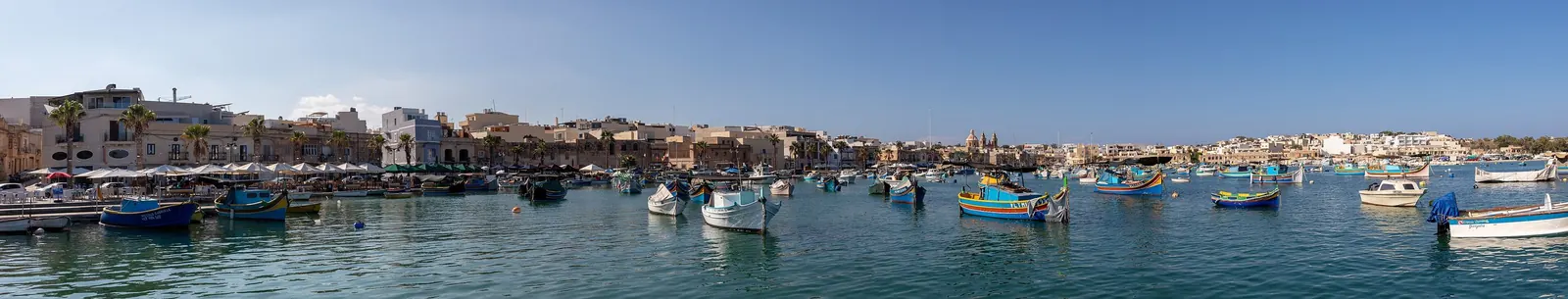 Marsaxlokk harbour and its fishing boats