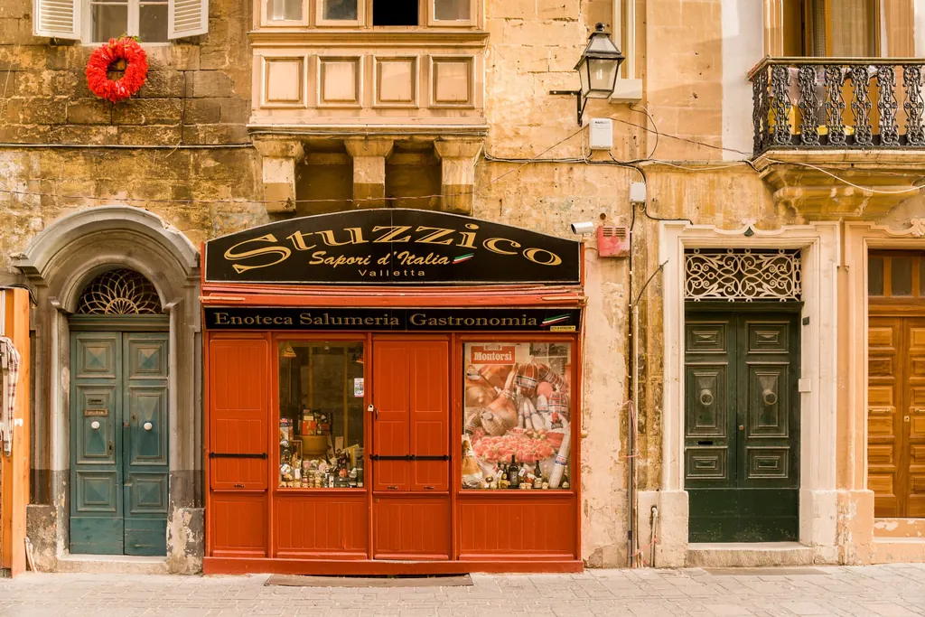 A traditional shop front in Valletta