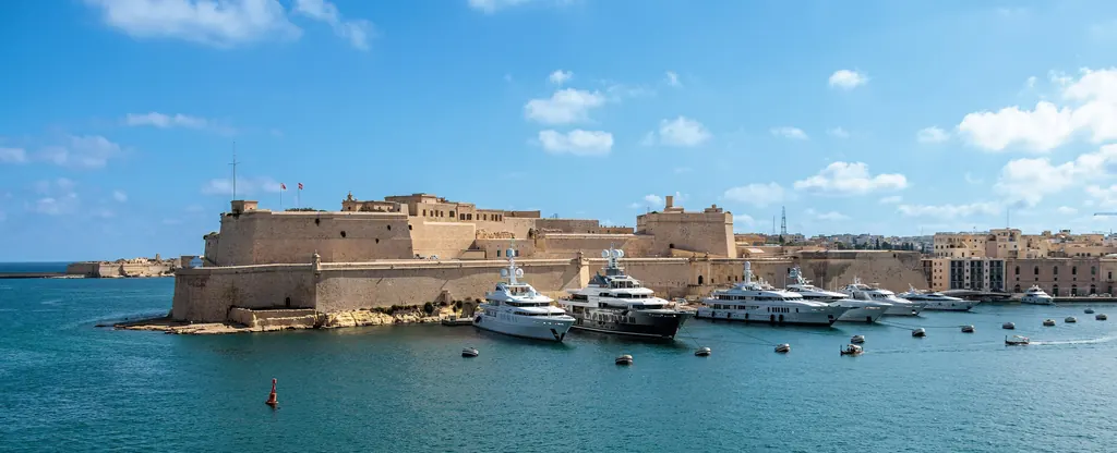 Yachts moored at Valletta