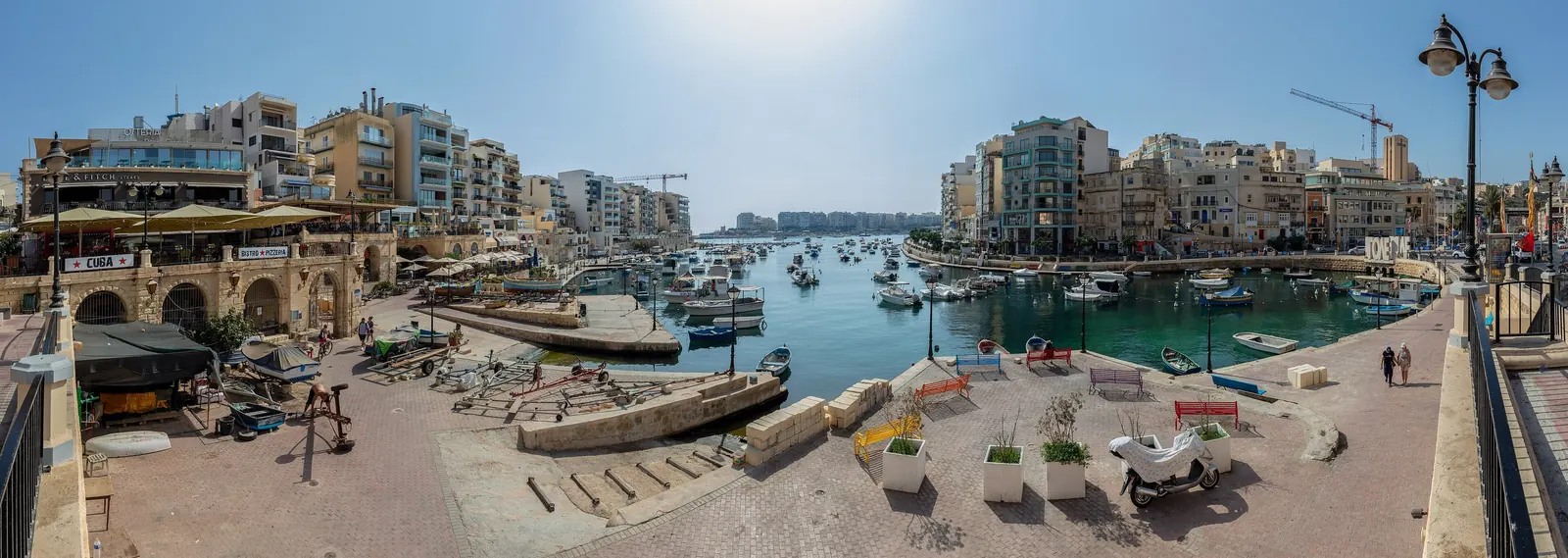 A panorama of Spinola Bay in St Julian's