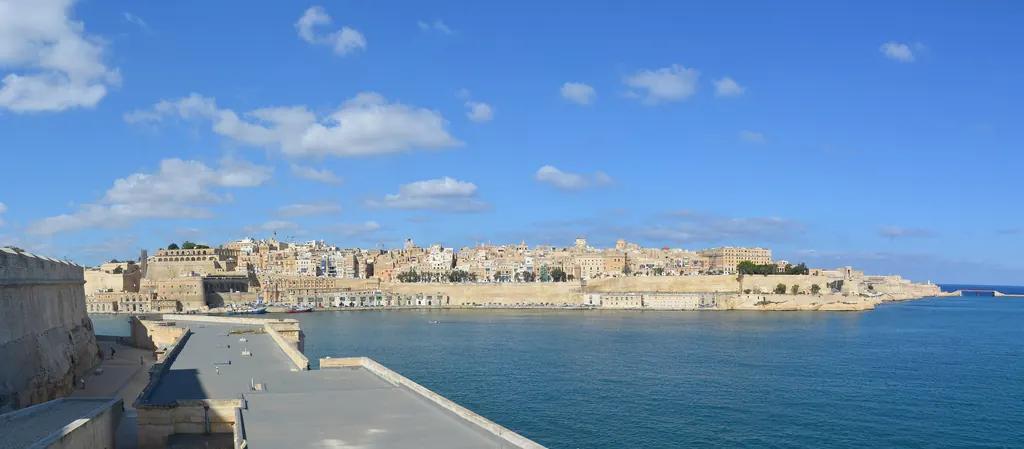 View from Fort St Angelo in Birgu towards Valletta