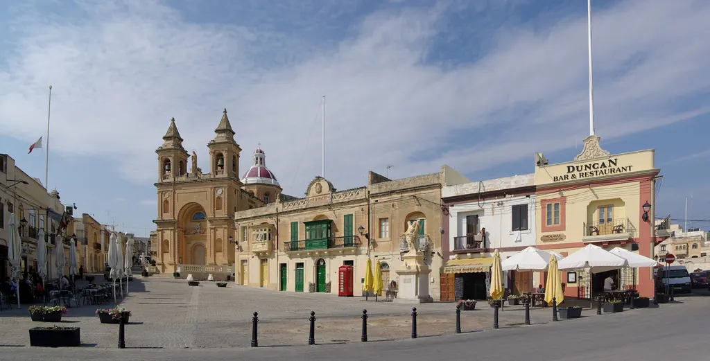 The village square and church of Marsaxlokk
