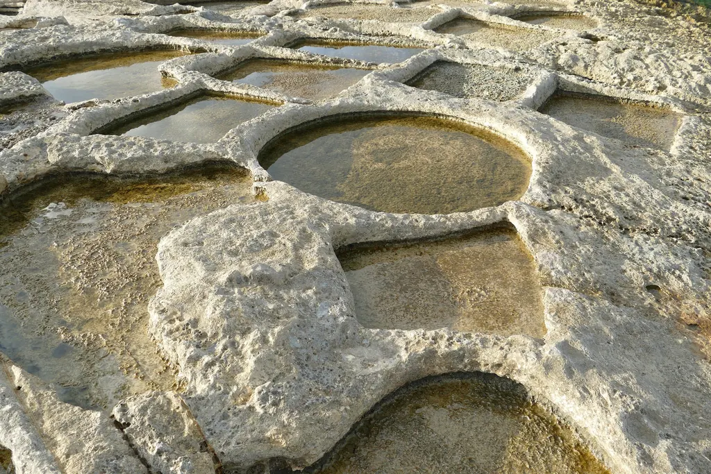 Salt pans at Żonqor Point, Marsascala