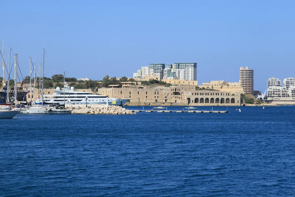The marina between Ta’ Xbiex and Msida, seen from Floriana