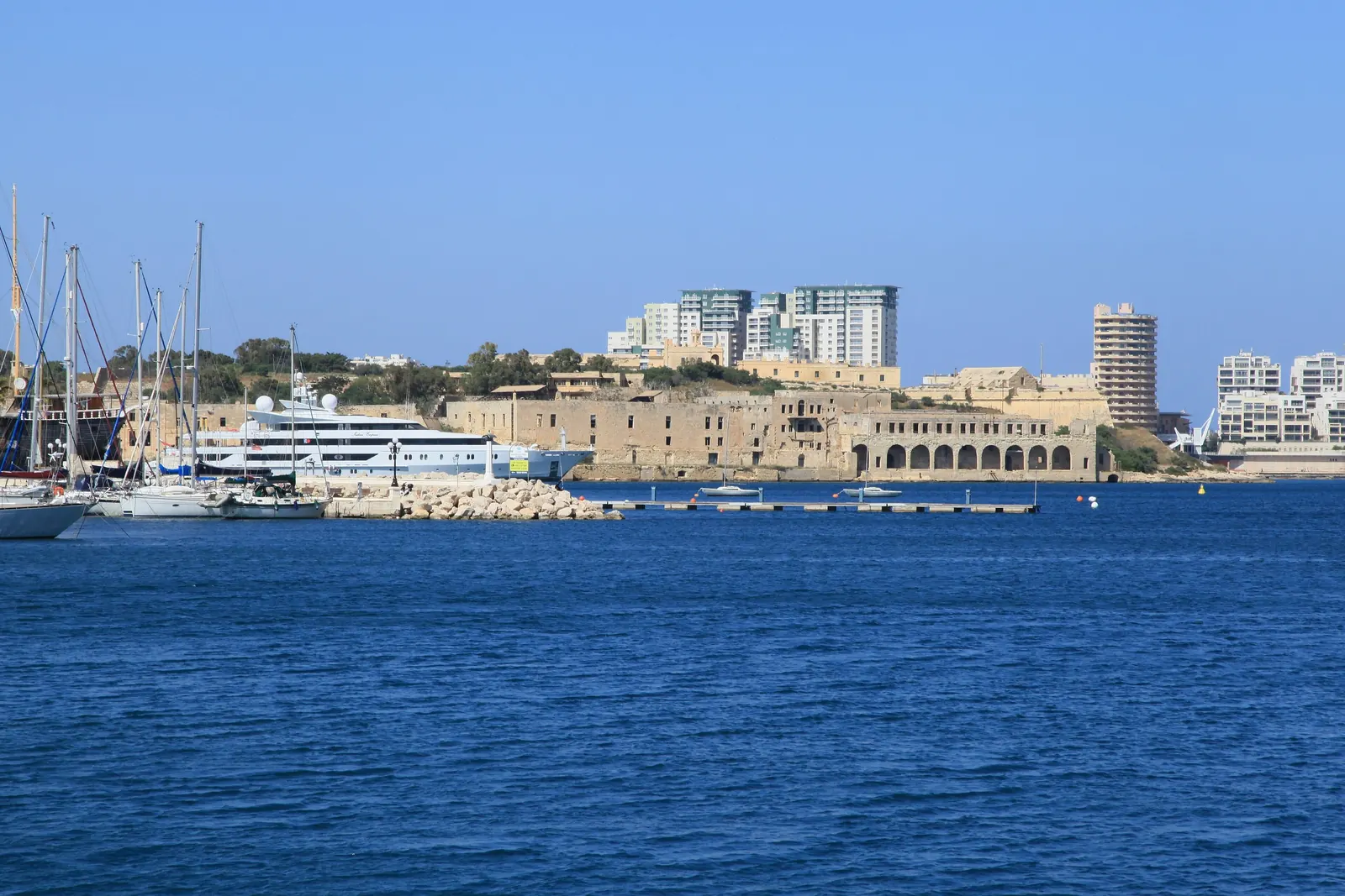 The marina between Ta’ Xbiex and Msida, seen from Floriana