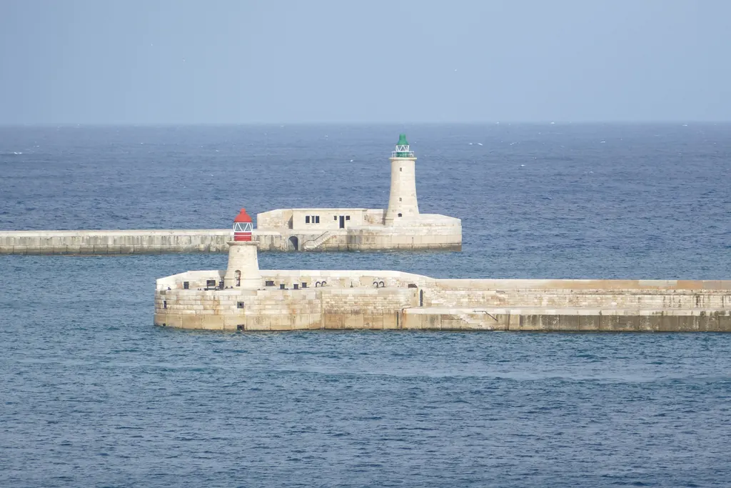 The Grand Harbour breakwater seen from Fort St Angelo