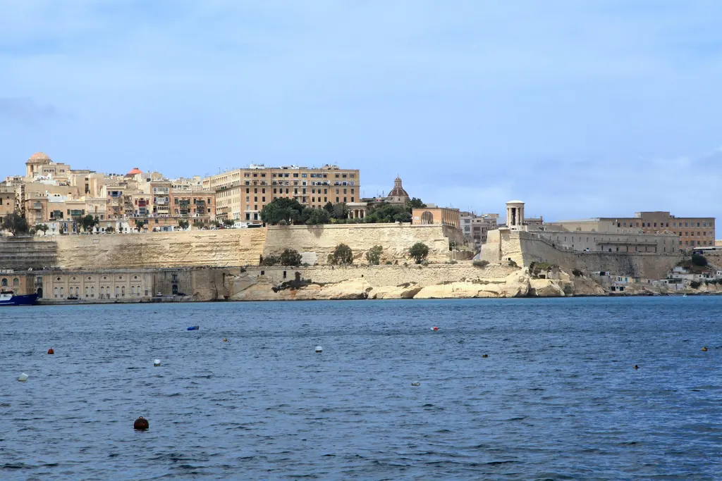 View from Birgu across the Grand Harbour to Valletta