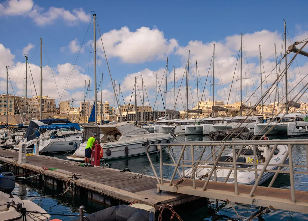 Yachts at the Birgu waterfront